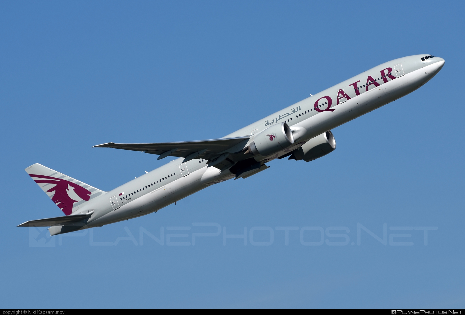 Boeing 777-300ER - A7-BAU operated by Qatar Airways #b777 #b777er #boeing #boeing777 #qatarairways #tripleseven