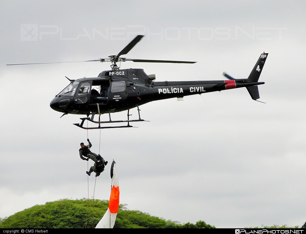 Helibras AS 350 BA Esquilo - PP-OCZ operated by Polícia Civil (Brazilian Civil Police) #helibras