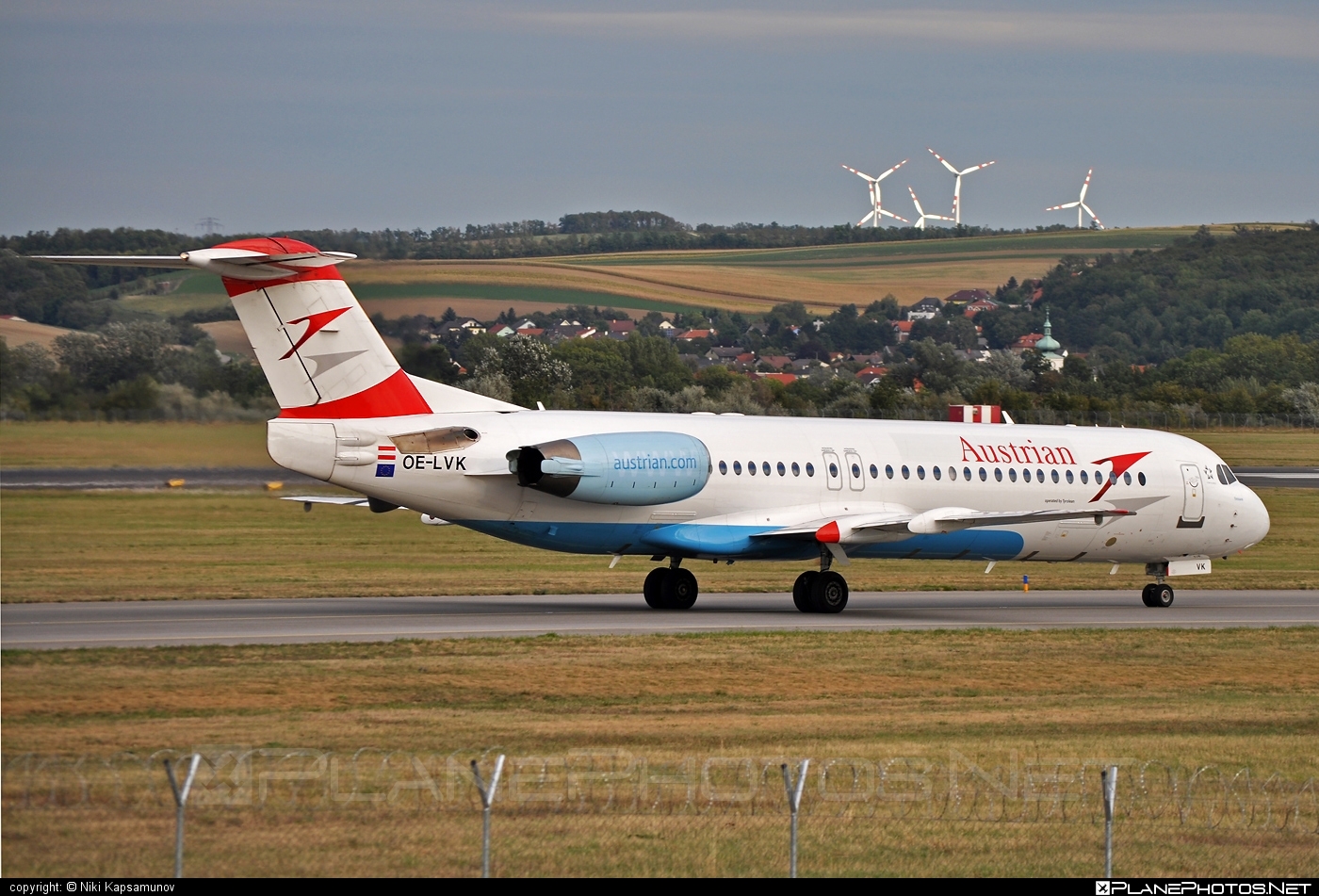 Fokker 100 - OE-LVK operated by Austrian Airlines #austrian #austrianAirlines #fokker #fokker100
