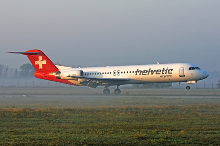 Fokker 100 - HB-JVG operated by Helvetic Airways